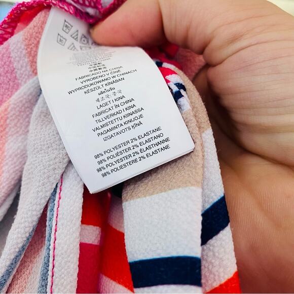 MICHAEL KORS Pink White Striped Side Tie Short Sleeve Tunic Blouse Top Shirt 3X - Picture 7 of 11